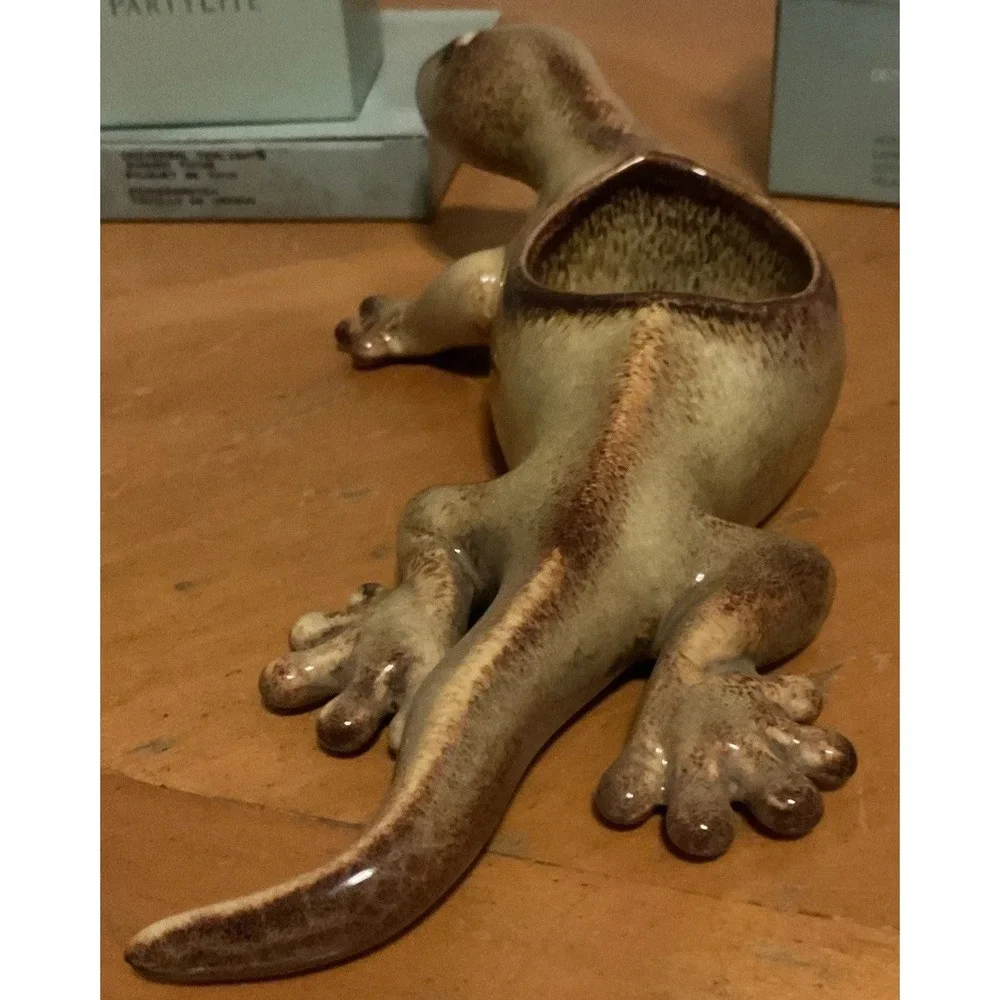 Partylite Tropical Gecko Tealight Ceramic Candle Holder And Candles Retired 9